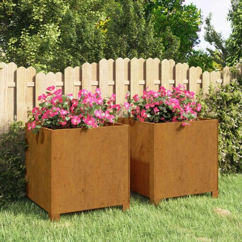 vidaXL Sadilice s nogama 2 kom boja hrđe 42x40x43 cm od čelika COR-TEN Cijene