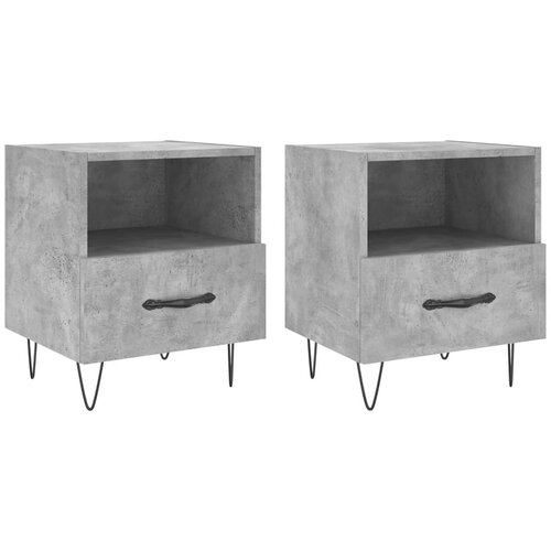 Maison Chic Dvo delni komplet Nočne omarice - Nočne mize betonsko siva 40x35x47,5 cm inženirski les, (21688509) Slike