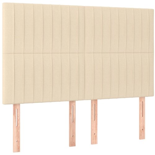 VidaXL Posteljno vzglavje 4 kosa krem 72x5x78/88 cm blago, (20933209) Slike