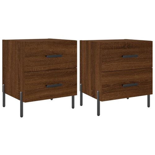 Maison Chic Dvo delni komplet Nočne omarice - Nočne mize rjavi hrast 40x35x47,5 cm inženirski les, (21688570) Slike