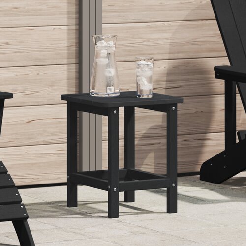VidaXL Adirondack bočna stolica Crna 38x38x45 cm HDPE Slike