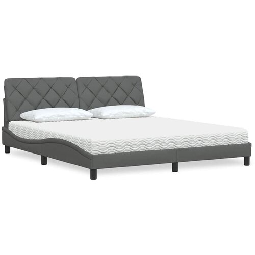 VidaXL Krevet s madrac svjetlosivi 180x200cm tkanina Slike
