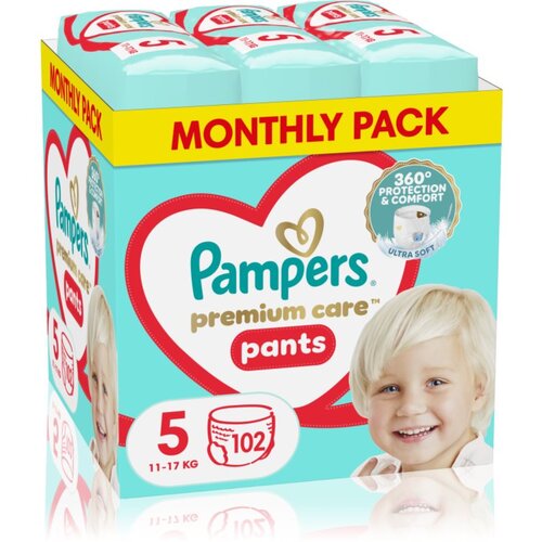 Pampers Premium Care Pants Size 5 hlačne plenice za enkratno uporabo 12-17 kg 102 kos Cene