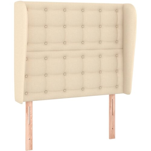  Uzglavlje s u&amp;scaron;ima krem 93x23x118/128 cm od tkanine Slike