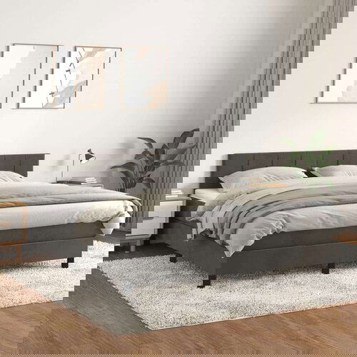  Krevet s oprugama i madracem tamnosivi 160x200 cm bar&amp;scaron;unasti Slike
