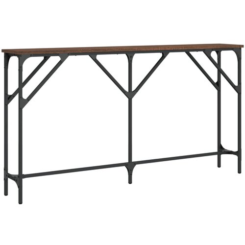 Maison Chic konzolna miza - miza ob steni rjav hrast 140x23x75 cm inženirski les, (21786365) Cene