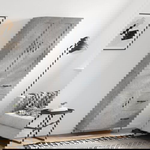 VidaXL Visoka komoda siva betona 69,5x34x180 cm od konstruiranog drva Slike