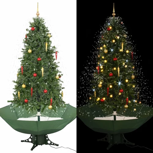 vidaXL božićno drvce koje sniježi sa stalkom zeleno 190 cm