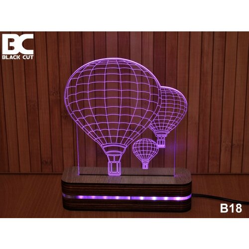 Black Cut 3D lampa jednobojna - cepelin ( B18 ) Slike