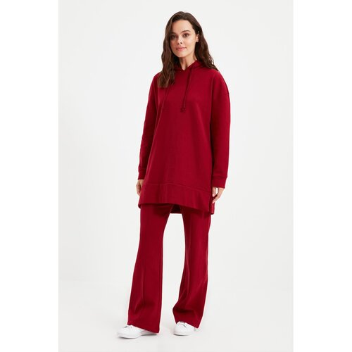 Trendyol Claret Red Knitted Tracksuit Set Slike