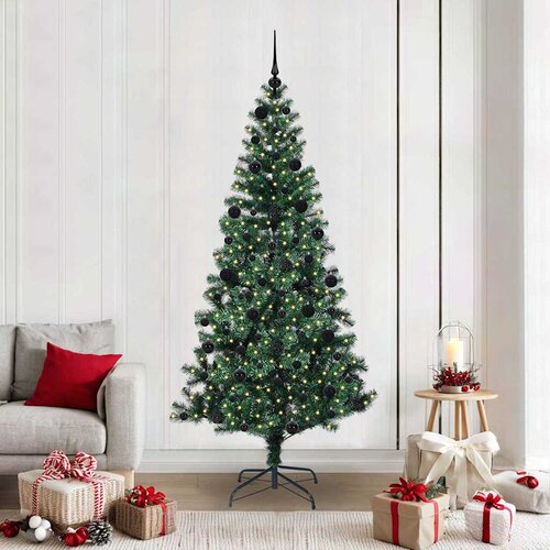  Umjetno predsvijetljeno božićno drvce Zelena 210 cm PVC i metal Cene