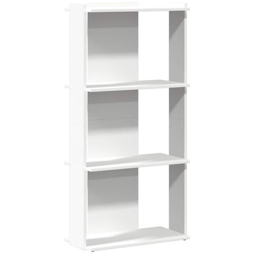 Maison Chic Knjižna omara - Knjižni regal 3-nadstropna bela 60x30x120 cm inž. les, (21725181) Slike