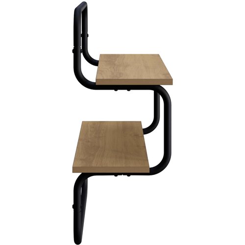  Zidna polica na 2 razine Hrast artisan 80 x 24,5 x 61 cm Slike