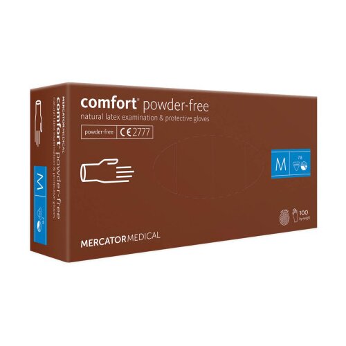 MERCATOR medical rukavice jednokratne latex bez puder comfort powder free veličina l ( rd1000500l ) Slike