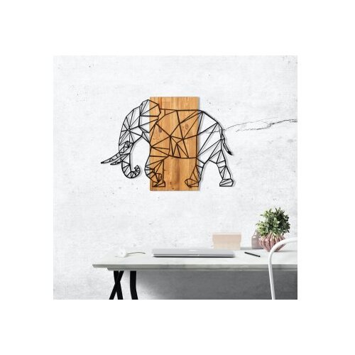 WALLXPERT Zidna dekoracija Ulu Fil, 82 x 58 cm, Crna Cijene
