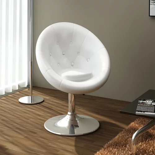 vidaXL Barski stolček belo umetno usnje, (20624458)