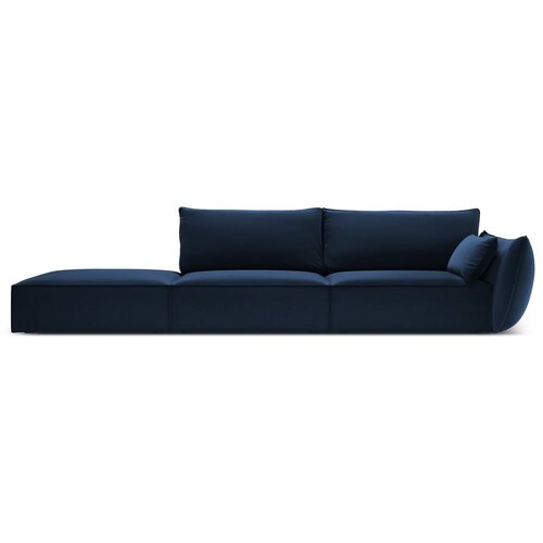 Mazzini Sofas Temno modra žametna sedežna garnitura desni kot 264 cm Vanda – Cene
