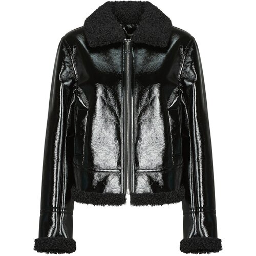 Guess LS ANDREA FAUX SHEARLING JKT Crna Slike