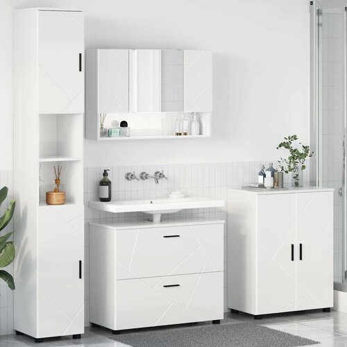 vidaXL Set namještaja za kupaonicu Zidne 4 pcs Visoko sjajno bijela Cijene