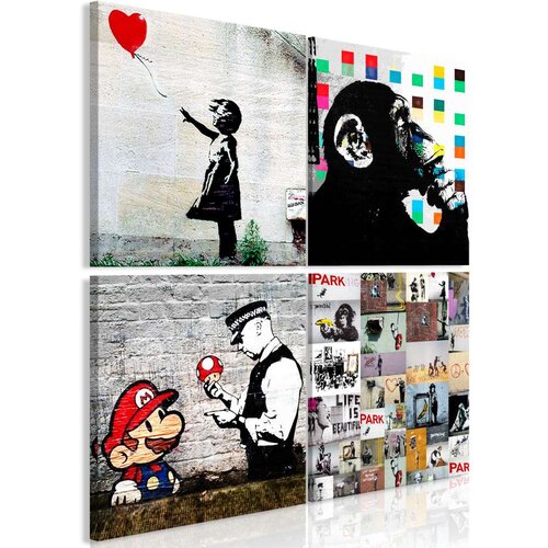  Slika - Banksy Collage (4 Parts) 60x60 Slike