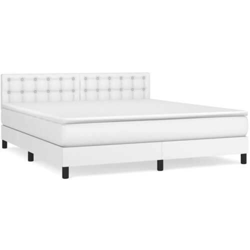 Maison Chic Box spring postelja - Vzmetna postelja z vzmetnico bela 180x200 cm umetno usnje SL21157, (21892865) Cene