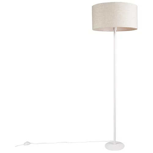 QAZQA Moderna talna svetilka bela s senčilom poper 50 cm - Simplo