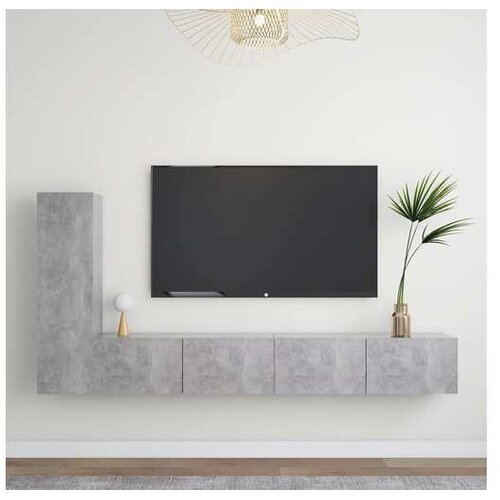  3-dijelni set TV ormarića siva boja betona od iverice Cijene