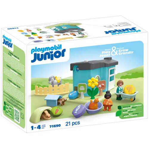 Playmobil 71690 - JUNIOR 1.2.3: Tierpension mit Futterspender - 1 k. Cene