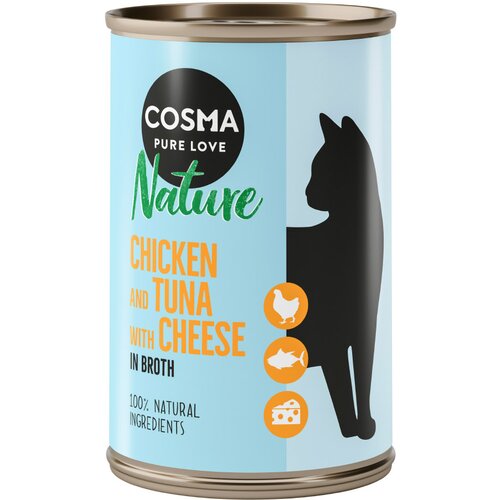  Varčno pakiranje Cosma Nature 12 x 140 g - Piščanec & tuna s sirom Cene