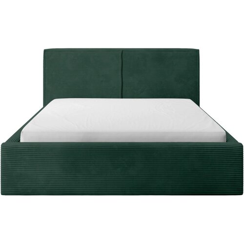 MID.YOU OBLAZINJENA POSTELJA 180 cm x 200 cm , les, tekstil, leseni material temno zelena Slike