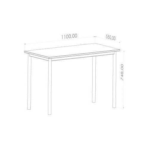 Hanah home viva - 110 x 55 - black, white blackwhite study desk Cene