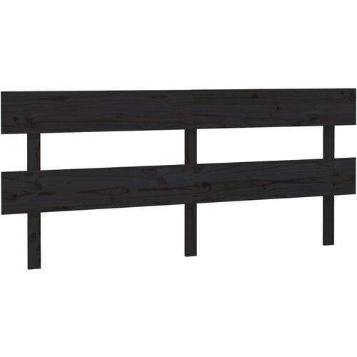 Maison Chic posteljno vzglavje - vzglavna omarica - nočna omarica črno 204x3x81 cm trdna borovina, (21706013) Slike