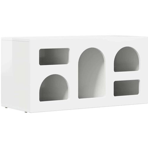  ormar Visoki sjaj bijela 80 x 35 x 40 cm Konstruirano drvo Slike