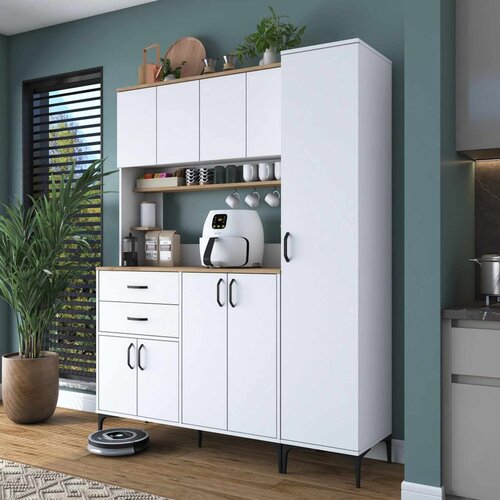 Hanah home JE263 vi&scaron;enamenski ormarić 160 &times; 204,2 &times; 45 cm, bela/orah Cene