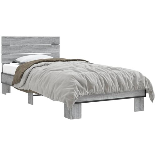 VidaXL Okvir za krevet boja hrasta 90x200 cm konstruirano drvo i metal Slike