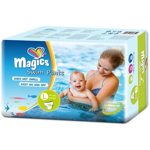 Swimmies pelene za plivanje, za jednokratnu upotrebu Magics Swimpants pelene za kupanje Large 10/1 (14+ kg) 66627 Cijene