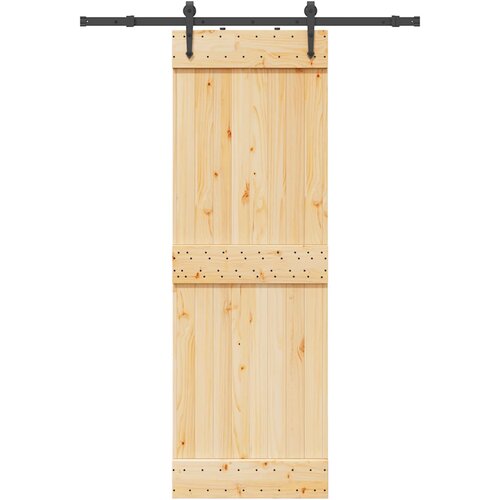 vidaXL Drsna vrata s kompletom vodil 70x210 cm trdna borovina Cene