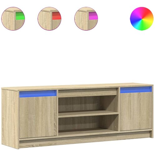 Maison Chic TV omarica - TV stojalo - Televizijska omarica z LED sonoma hrast 139,5x34x50 cm inženirski les, (21702228) Cene