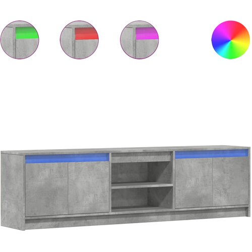 Maison Chic TV omarica - TV stojalo - Televizijska omarica z LED betonsko siva 180x34x50 cm inženirski les, (21699901) Slike