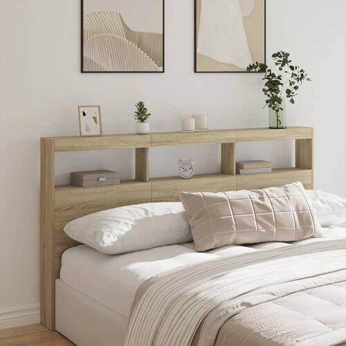 Ormarić za uzglavlje s LED svjetlima boja hrasta 180x17x102 cm Cijene