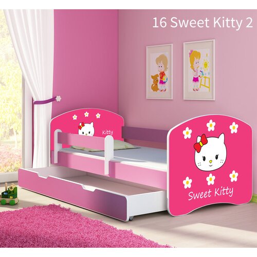  Otro&scaron;ka postelja ACMA z motivom, stranska roza + predal 140x70 cm 16 Sweet Kitty 2 Cene