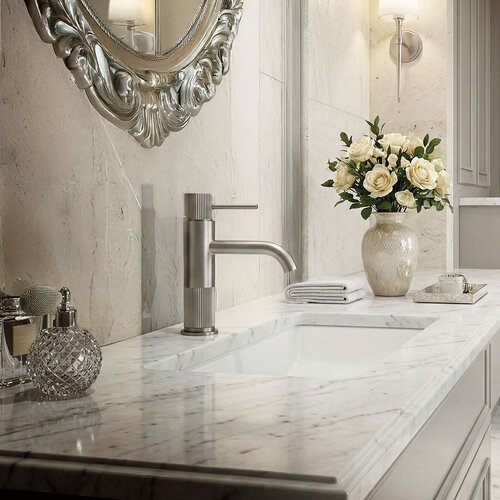 REA Bath Kopalni&amp;scaron;ki me&amp;scaron;alnik Lungo Stripe Brush Nickel Low Slike