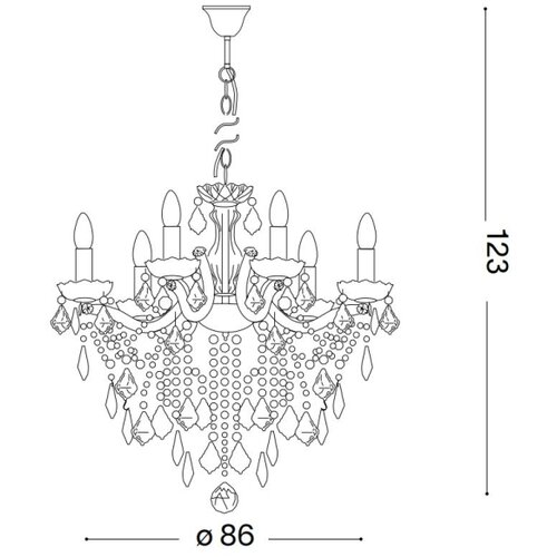 Ideal Lux kristalni luster na lancu florian 18xE14/40W/230V, prečnik 86 cm, zlatne boje Slike