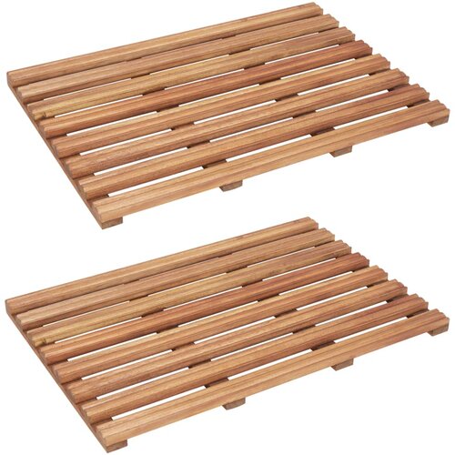 Kupaonski otirači 2 kom od masivnog bagremovog drva 56 x 37 cm Cijene