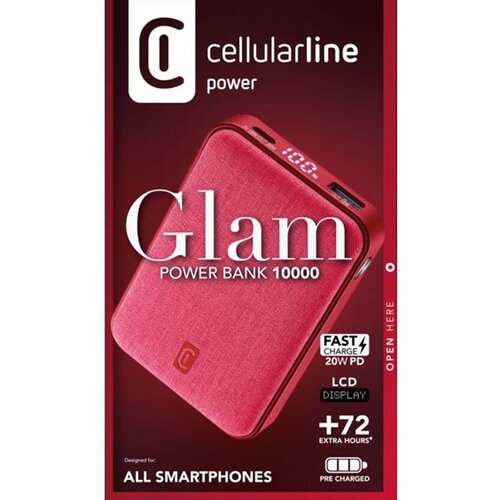 Cellular Line Prijenosna baterija, Glam, 10000mAh, crvena Cijene