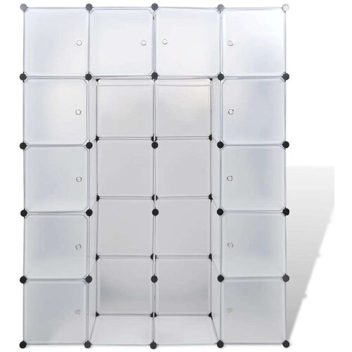 VidaXL Modularna omara s 14 predelki bela 37x146x180,5 cm Slike