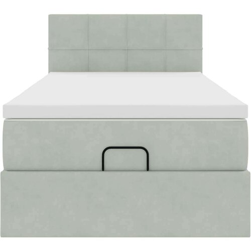 VidaXL okvir kreveta s madraca svijetlosivi 90x200cm bar&amp;scaron;unasti Slike