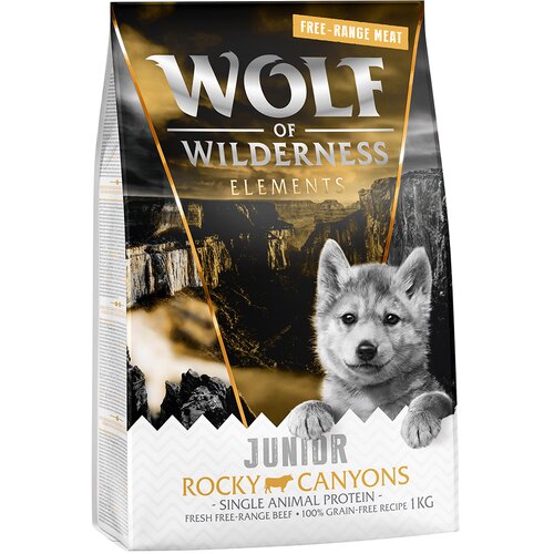 Wolf of Wilderness JUNIOR "Rocky Canyons" - govedina iz proste reje - 5 x 1 kg Cene