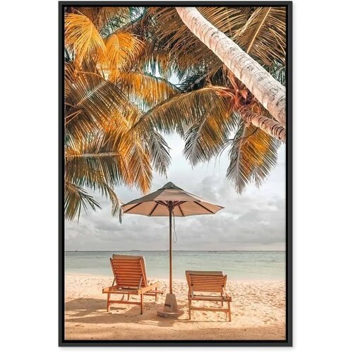  Slika - Palm Umbrella (1 Part) Vertical 80x120 U crnom drvenom okviru Cijene
