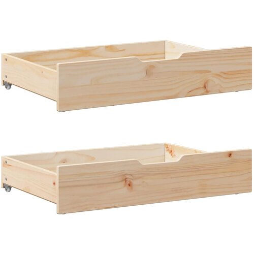 vidaXL Predal za posteljo s kolesi 2 kosa 80x55x16 cm trdna borovina, (21413674) Cene